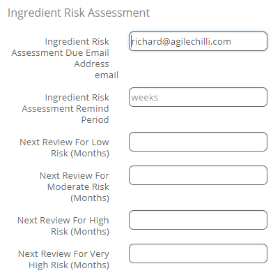 Ingredient risk assessment