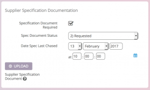 Supplier Specification Document Info