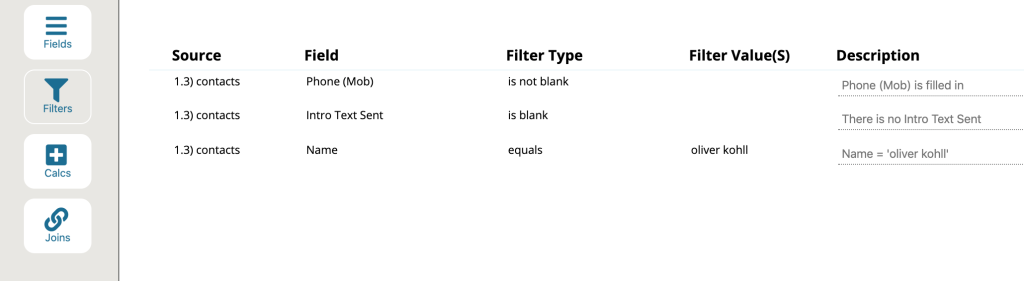 Zapier view filters